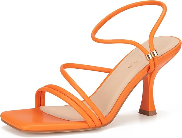 Women's Strappy Kitten Heels Square Open Toe Sandals Party Wedding Ankle Strap Shoes | Amazon (US)