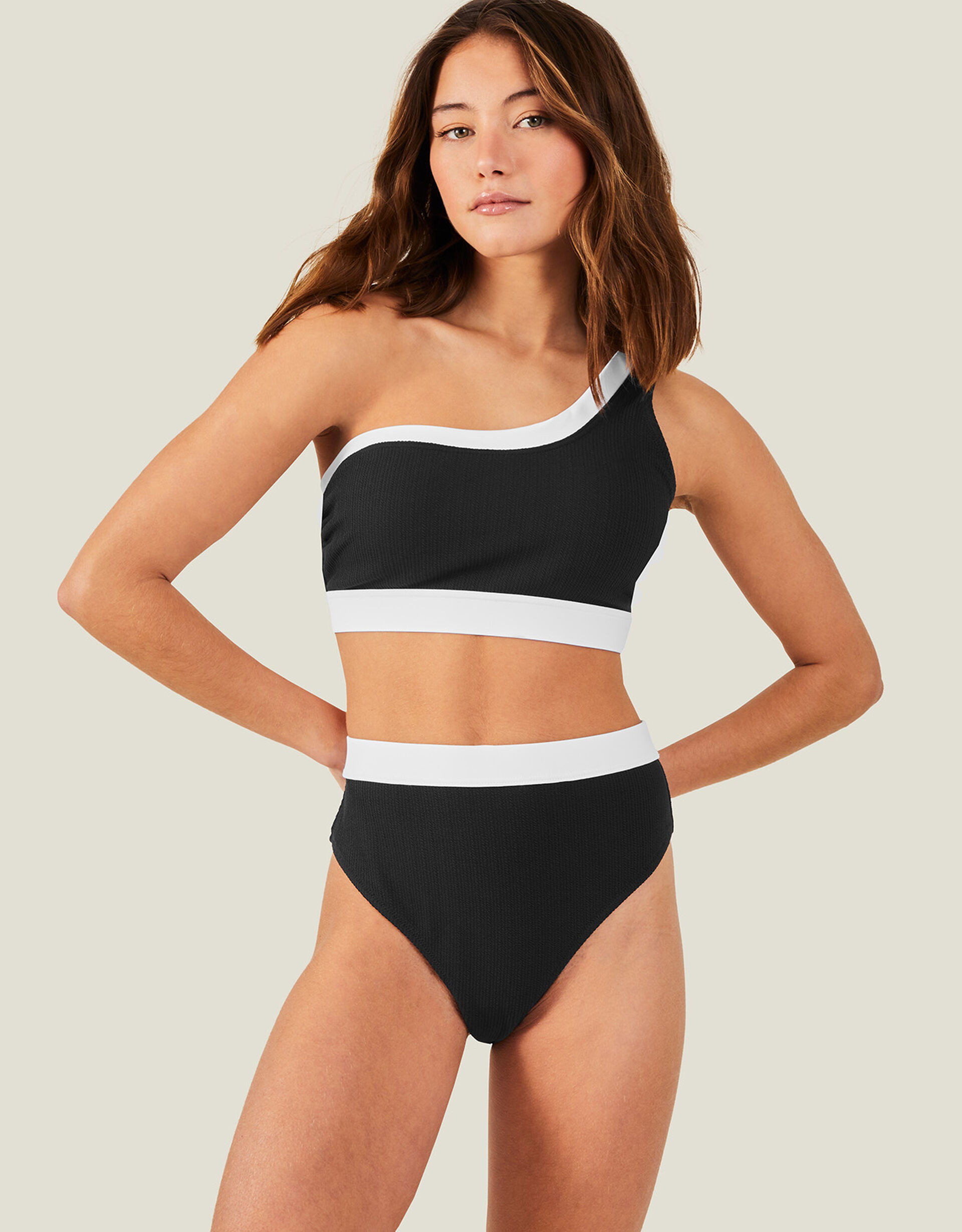 Textured High Waist Bikini Briefs Black | Accessorize (Global)