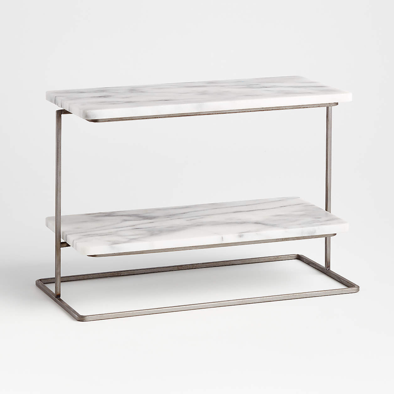 French Kitchen White Marble 2-Tier Server Cupcake Stand + Reviews | Crate & Barrel | Crate & Barrel