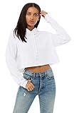 Bella Canvas Women's Crop Hoodie, White, Extra Small | Amazon (US)