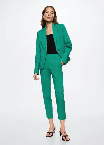Structured suit blazer green - Woman - 10 - MANGO | MANGO (UK)