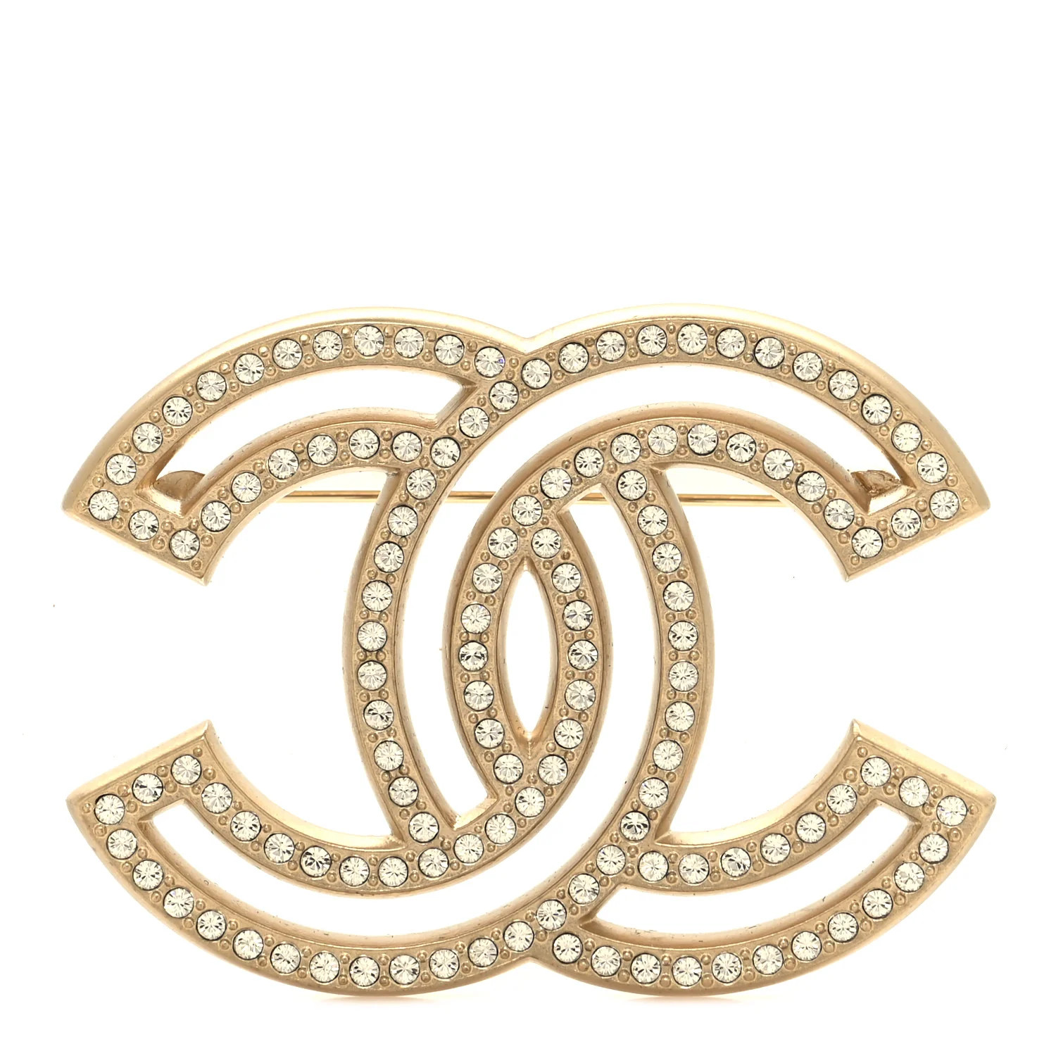 Crystal CC Brooch Light Gold | FASHIONPHILE (US)