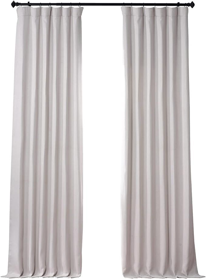 HPD Half Price Drapes BOCH-LN1856-120 Faux Linen Room Darkening Curtain (1 Panel), 50 X 120, Birc... | Amazon (US)