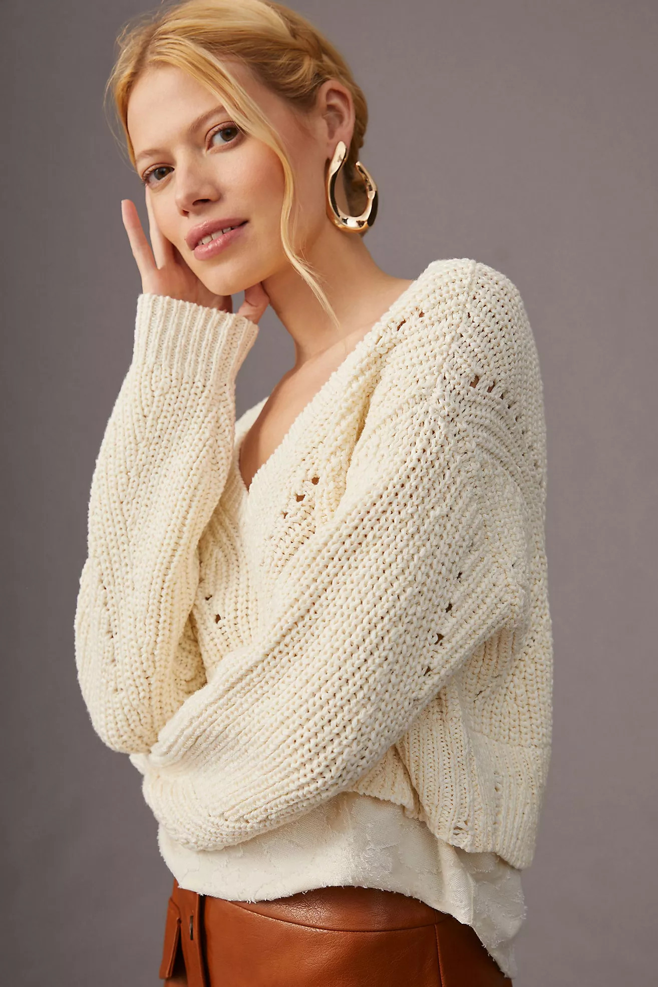 Layered Mixed Media Sweater | Anthropologie (US)