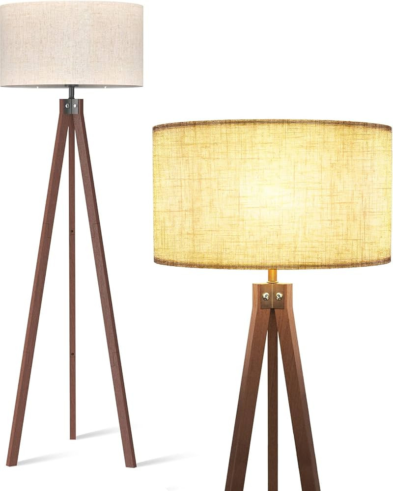 LEPOWER Wood Floor Lamp Tripod, Modern Design Mid Century Standing Lamps for Living Room,Bedroom ... | Amazon (US)