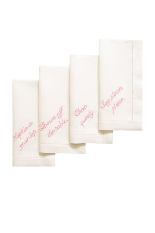 Chefanie Pink Manners Dinner Napkins Set Of 4 from Revolve.com | Revolve Clothing (Global)