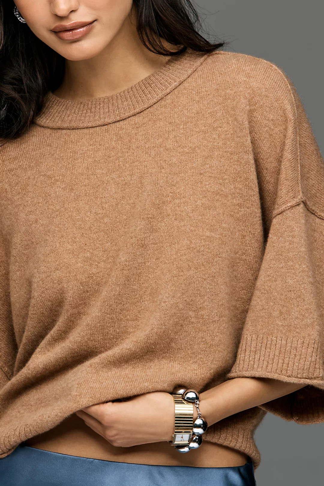 The Goldie Crew-Neck Cashmere Sweater | Anthropologie (US)