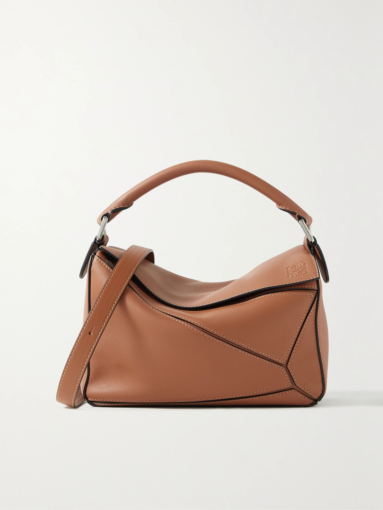 LOEWE - Puzzle Small Textured-leather Shoulder Bag - Brown | NET-A-PORTER (US)