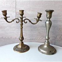 Two Vintage Candlesticks | Etsy (US)