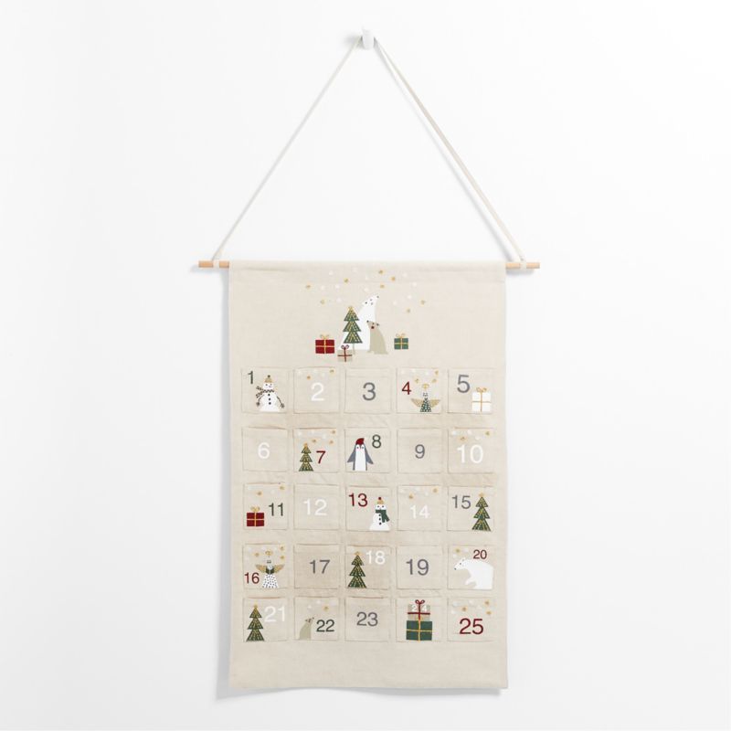 Dream of Christmas Kids Embroidered Fabric Advent Calendar | Crate & Kids | Crate & Barrel
