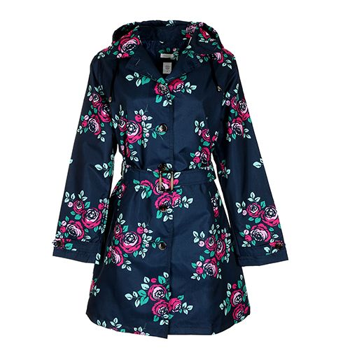 Womens Capelli Multi Floral Navy Trench Coat | Boscov's Department Stores