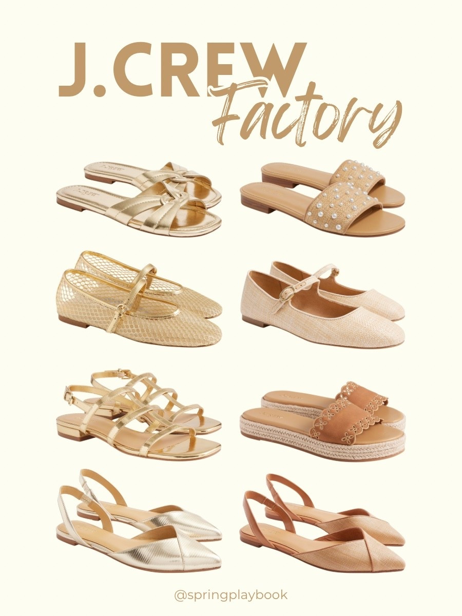J.Crew Factory is crushing the neutral shoe game! Metallic gold, tan, nude, beige for every style. 

#createdcolorful #createdcolorfulspring #hocspring #tcispring #pcaspring #lightspring #warmspring #truespring #brightspring #clearspring #paintboxspring #bluespring

#LTKShoeCrush #LTKSummerEdit #LTKSaleAlert
