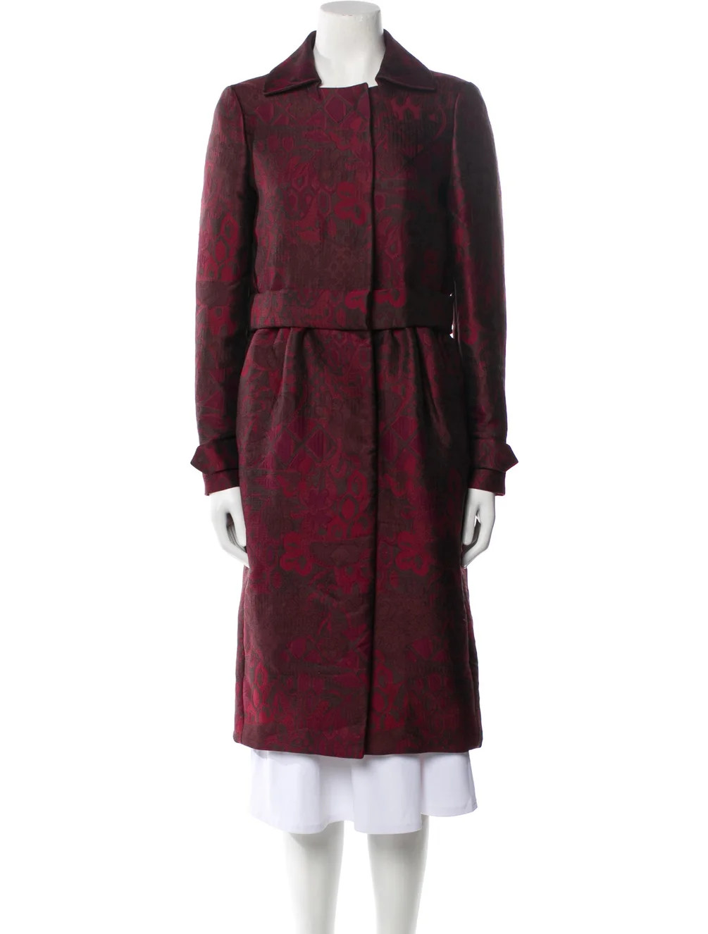 Burberry Prorsum Printed Trench Coat w/ Tags - Burgundy Coats, Clothing - BUF41365 | The RealReal | The RealReal