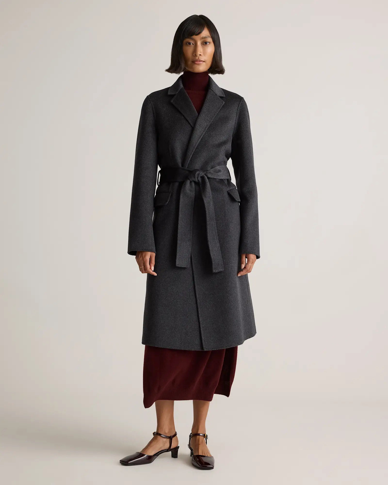 100% Mongolian Cashmere Double-Faced Wrap Coat | Quince