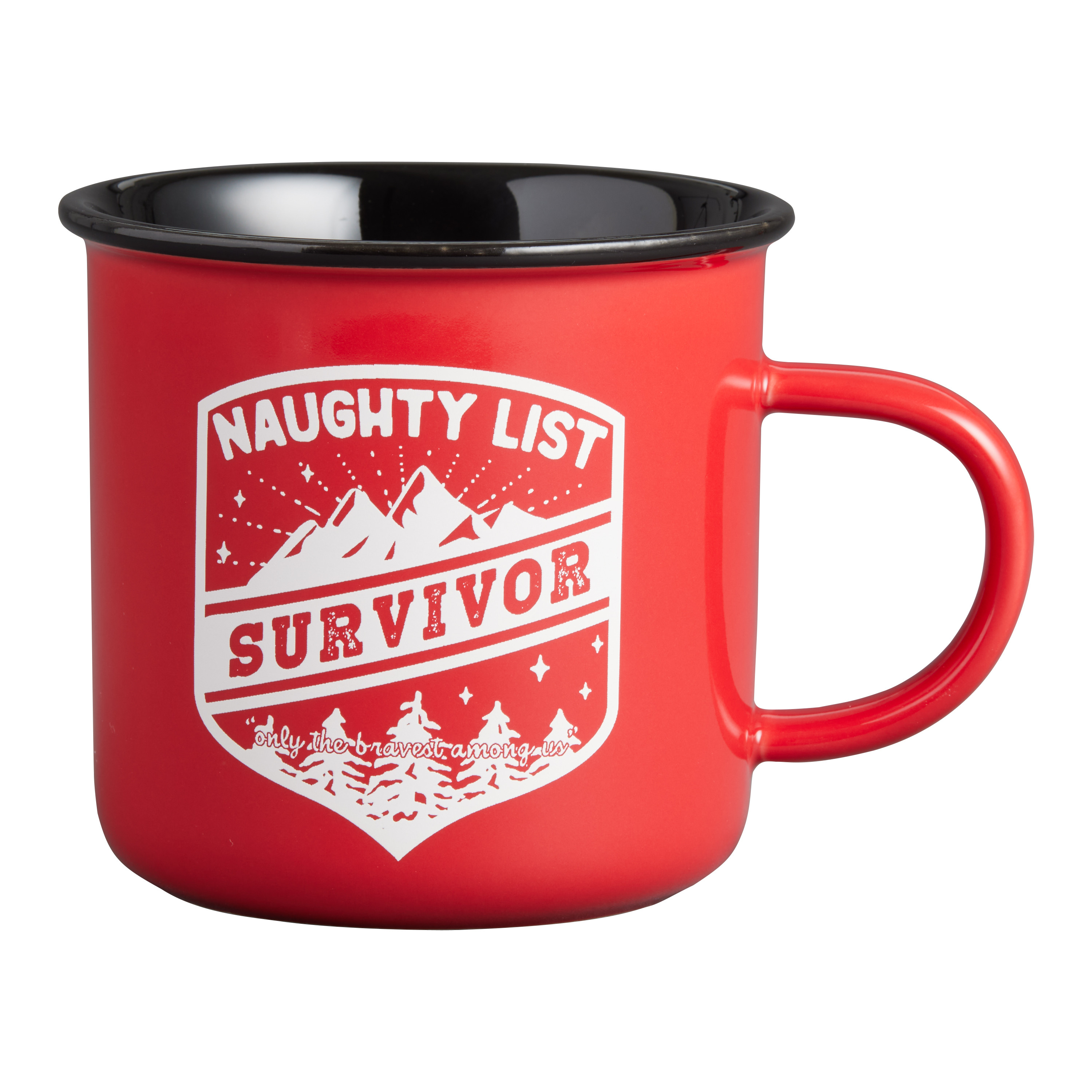 Red Naughty List Camping Ceramic Mug | World Market