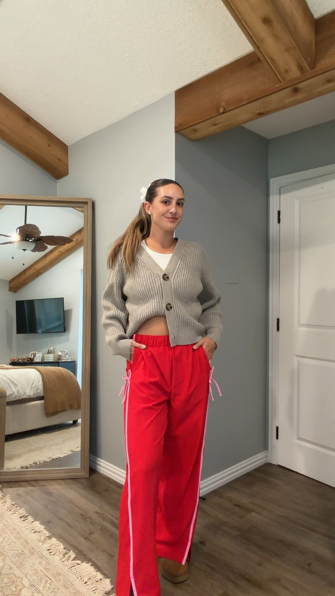 The perfect track pant for Valentine’s Day! Or even a lounge look for Galentines! 🎀❤️Galentines day outfit inspo wearing size L I’m 5’10” but the adjustable waistband can be folded down 

#LTKSeasonal #LTKootd #LTKTall