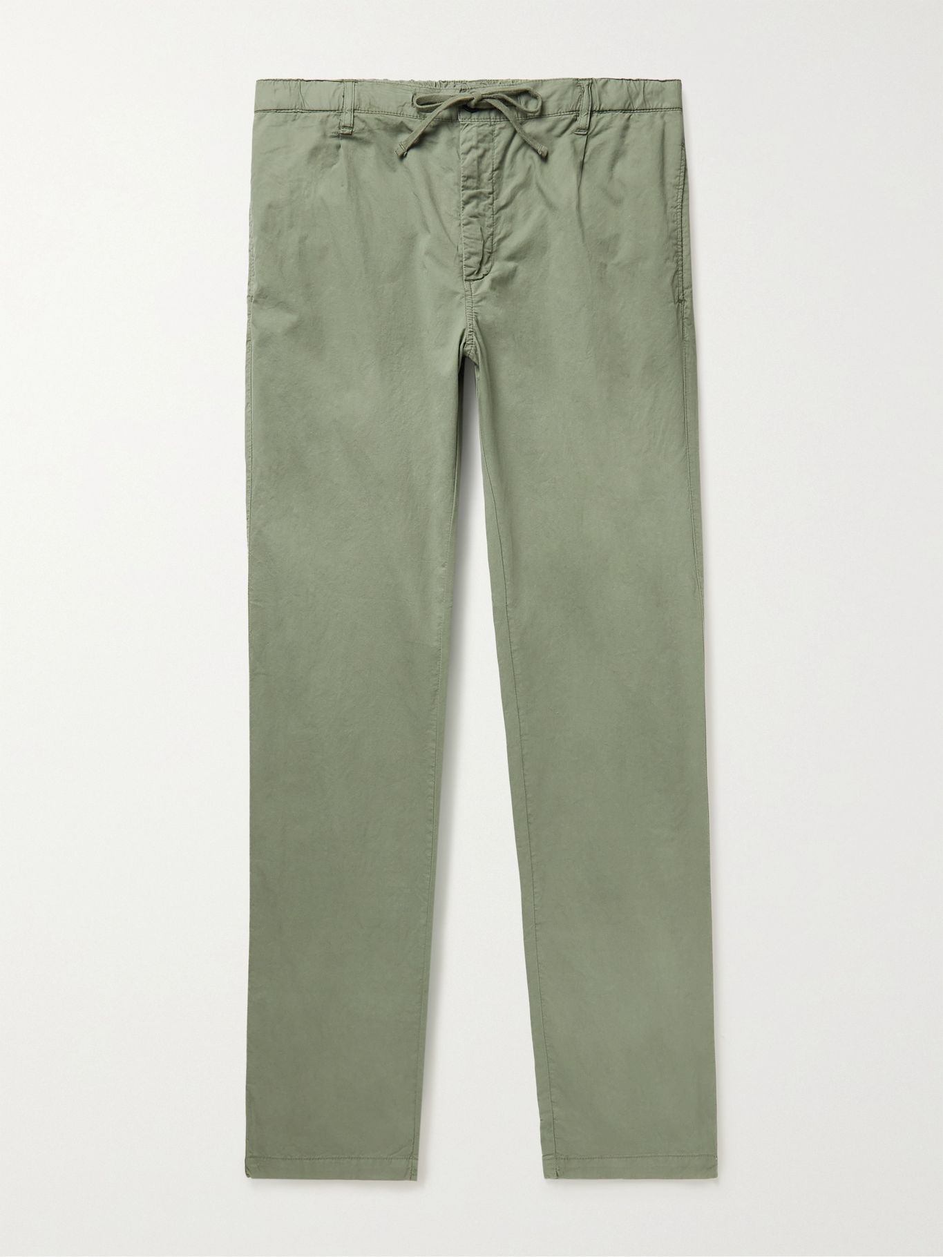 Army green Tanker Slim-Fit Tapered Pleated Cotton-Twill Drawstring Trousers | HARTFORD | MR PORTE... | Mr Porter (US & CA)