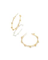 Haven Gold Crystal Heart Hoop Earrings in White Crystal | Kendra Scott | Kendra Scott