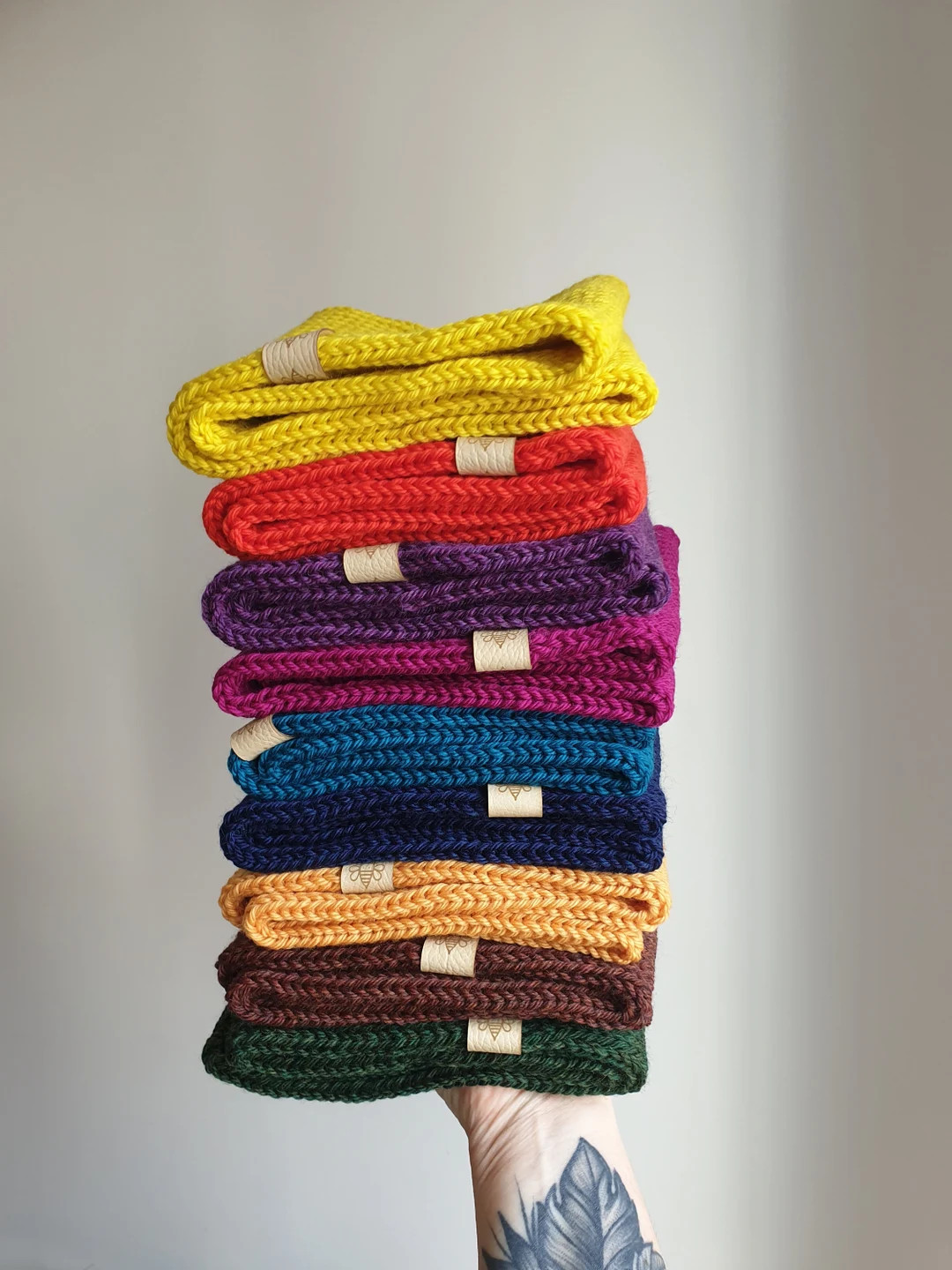 Snood Neck Warmer Adult  Knitted & Handmade  Wool  Bright - Etsy | Etsy (US)