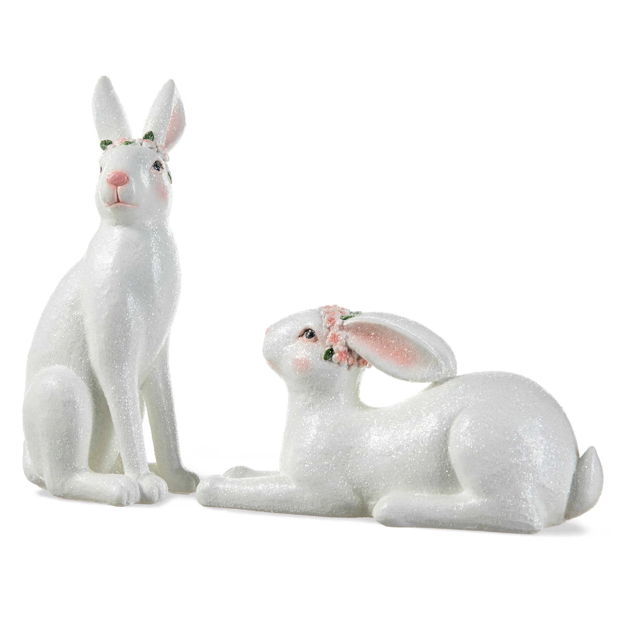 9.75"H Easter Resin Bunny Table Decor - 2 Piece Set | Wayfair North America