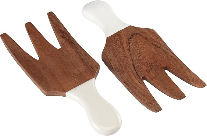 Folkulture Salad Hands or Set of 2 Acacia Wood Salad Servers, Salad Tongs Set, Salad Claws, Salad... | Amazon (US)