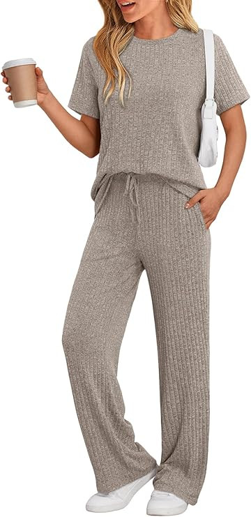 LILLUSORY Lounge Sets for Women 2 Piece Matching Summer Travel Outfits Spring Sets Cute Casual Pa... | Amazon (US)