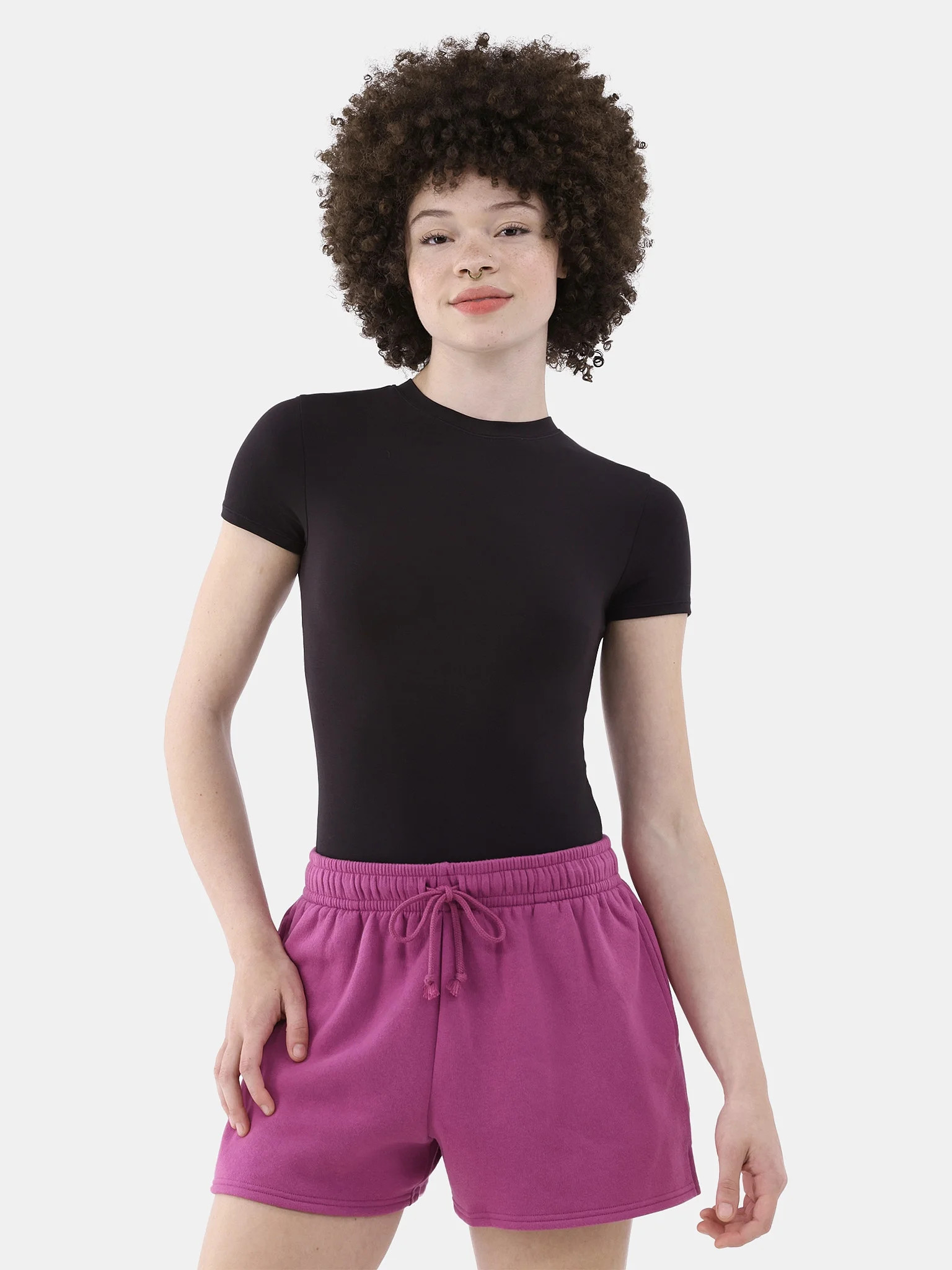 No Boundaries Cotton Jersey T-Shirt Bodysuit, Women’s | Walmart (US)