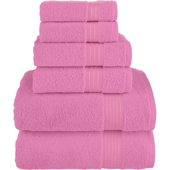 100% Turkish Cotton 6 Pcs Bath Towel Set, Luxury Bath Towels for Bathroom, Soft & Absorbent Bathr... | Walmart (US)