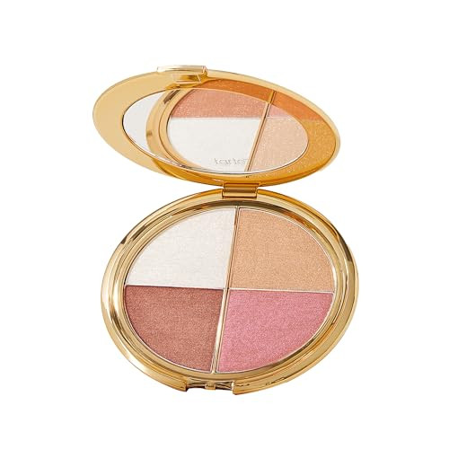 tarte glow wardrobe highlighting eye & cheek palette – Highlighter, Blush, Bronze & Eyeshadow All-in-One Face & Eye Viral Makeup for Everday Radiant Blendable Glow, Vegan & Cruelty Free, full size | Amazon (US)