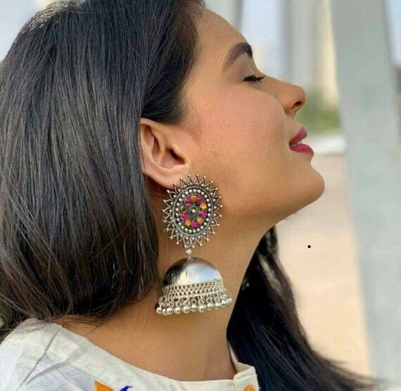 Afghani jewellery, Afghani earrings,stone studded earrings, boho Jewelery,boho tribal earrings,Ge... | Etsy (US)