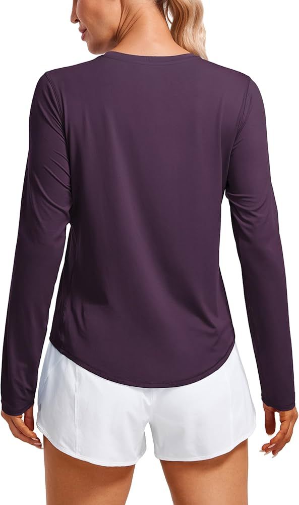 CRZ YOGA Lightweight Long Sleeve Workout Shirts for Women Running UPF 50+ Sun Shirt High Neck Ath... | Amazon (US)