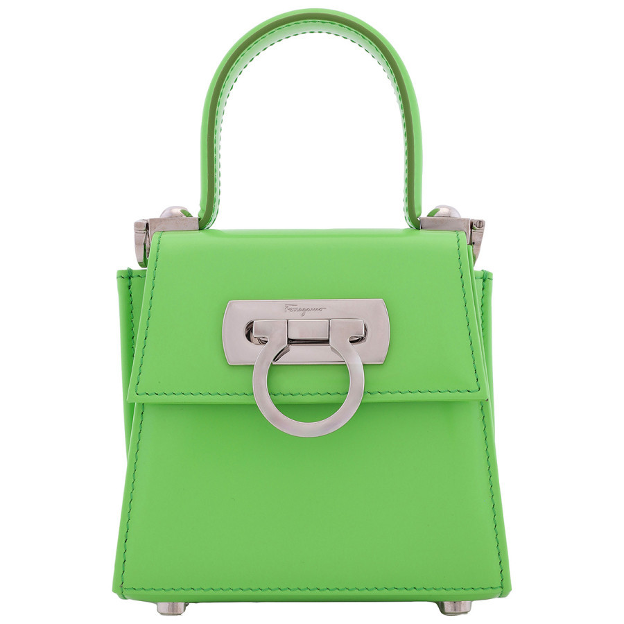 Ferragamo Ladies Green Micro Iconic Top Handle Bag | Jomashop.com & JomaDeals.com