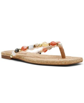 Women's Marble Embellished Square Toe Thong Sandals | Macy's