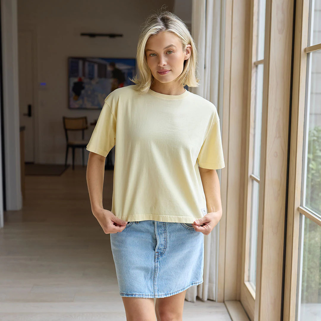 Perfect Oversized Cotton Tee, Butter | Albion Fit