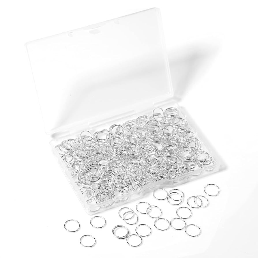 300Pcs 10mm Open Jump Rings Silver Plated Jump Rings for Jewelry Making Single Ring Bulk for DIY ... | Amazon (US)
