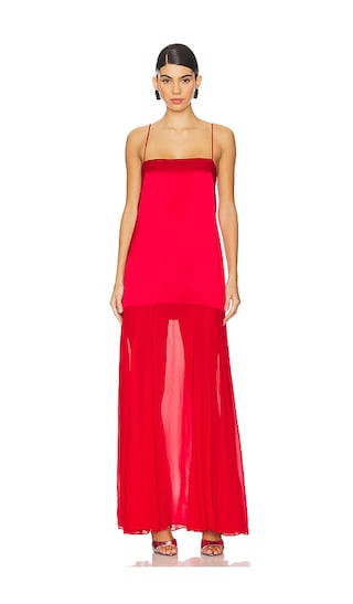 Moraya Dropped Waist Maxi Dress in Chilli | Revolve Clothing (Global)