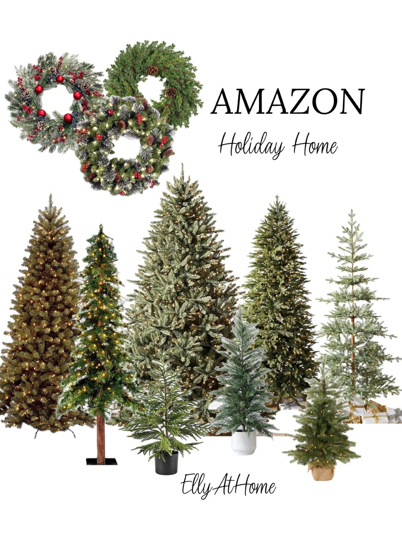 Christmas, holiday trees and wreaths from amazon in a variety of sizes and styles! Also shop potted trees for a holiday porch. Some selections on sale. Free shipping. 

#LTKHoliday #LTKSaleAlert #LTKHome