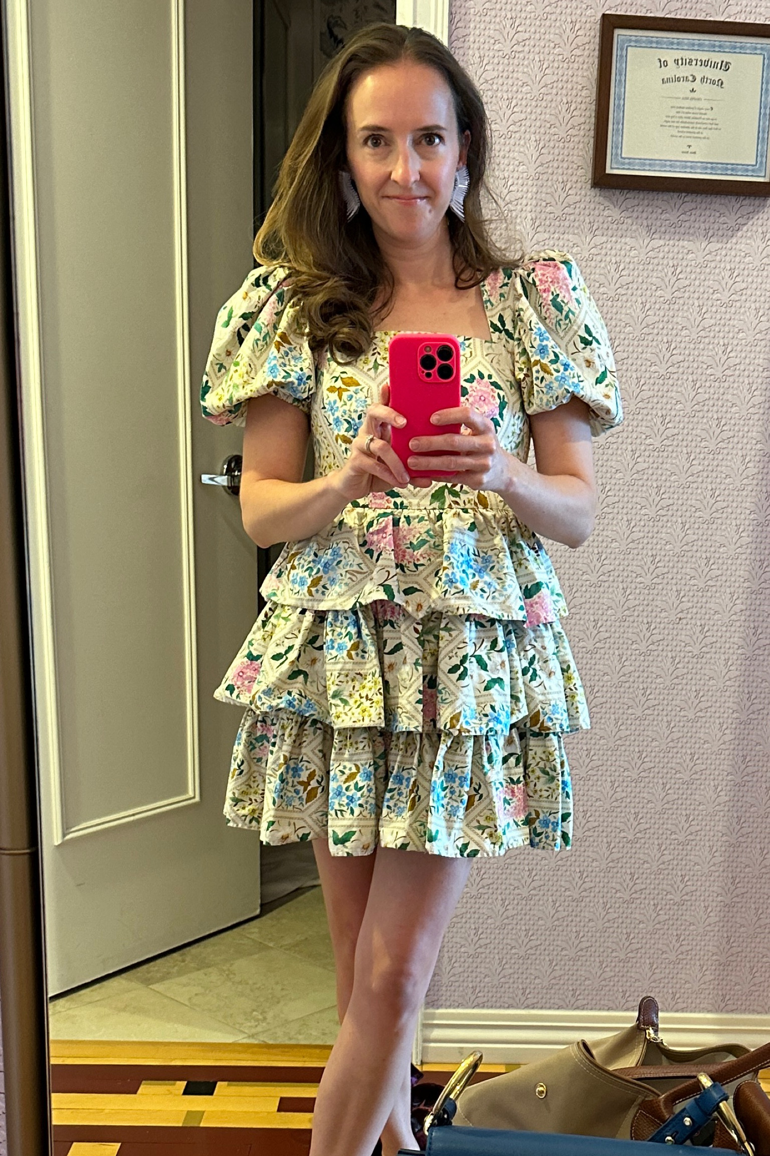 The cutest rehearsal dinner dress! If you have any sort of tummy the fit was 💯 Makes your legs look long and hides any pooch 🙃 The size 2 was perfect 💙
