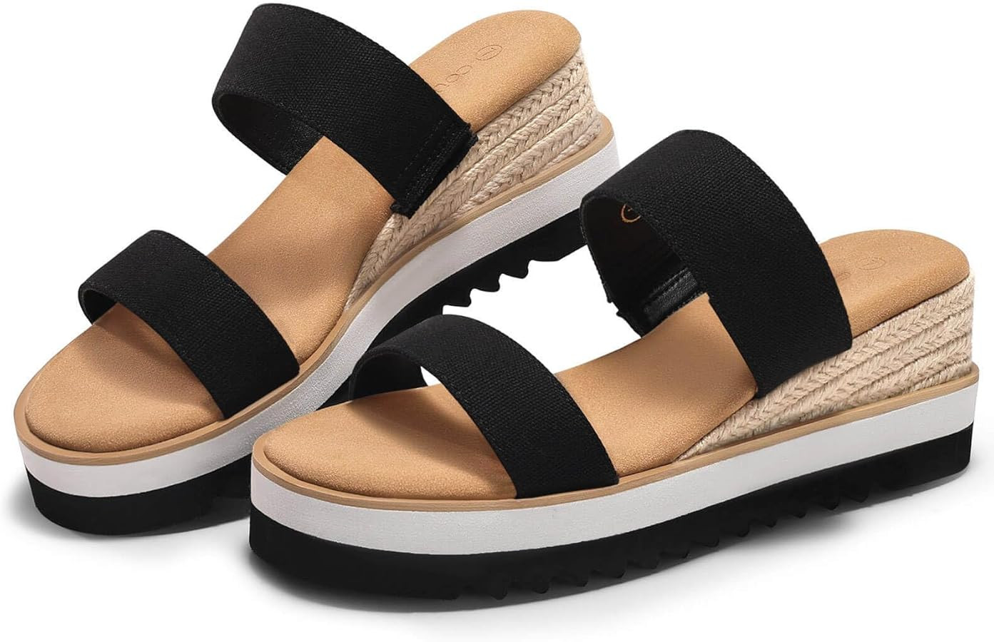 Coutgo Womens Platform Sandals Espadrille Wedge Heels Comfortable Slip on Slides Open Toe Summer ... | Amazon (US)