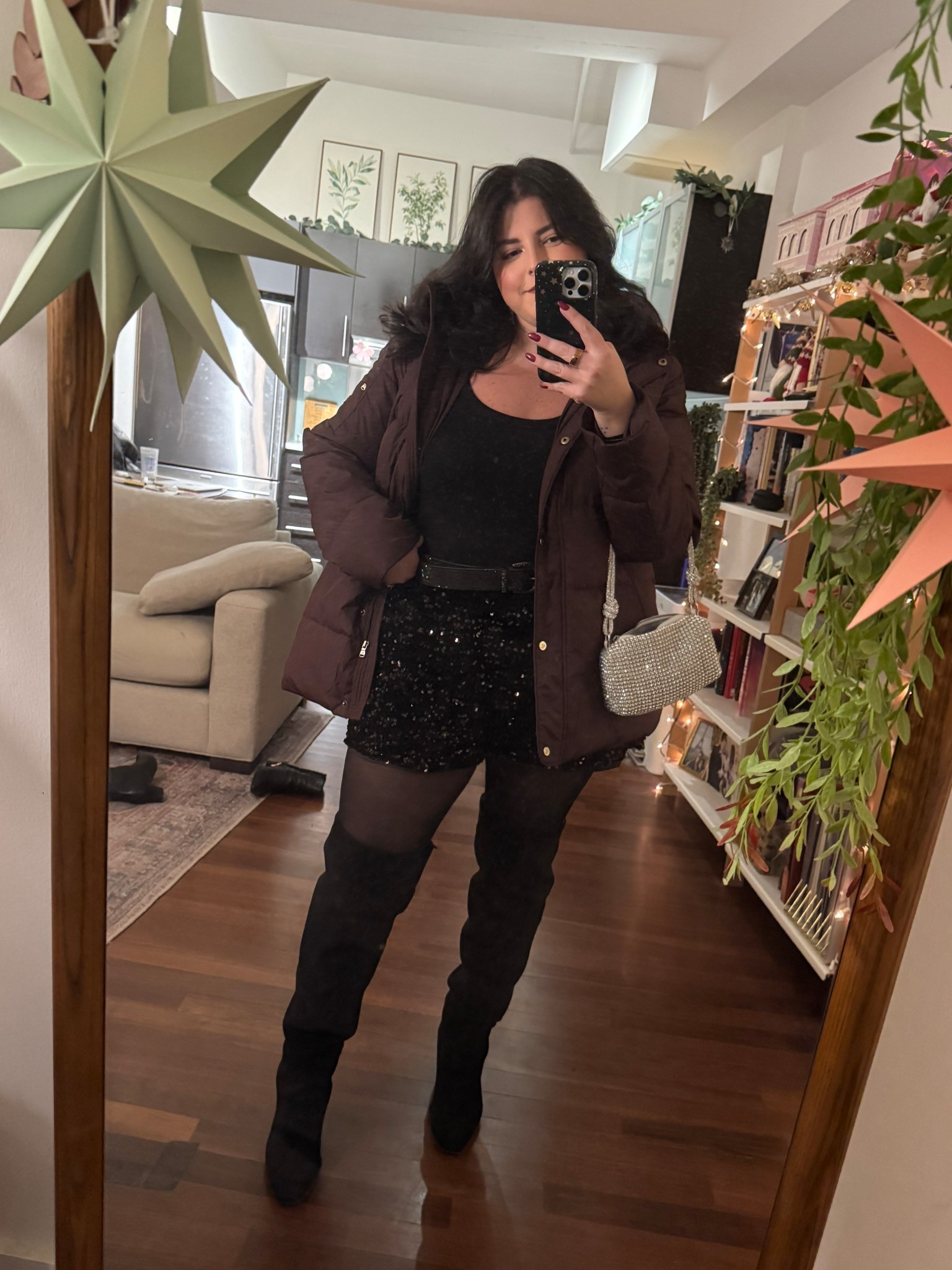 Outfit for SNL!! Absolutely in love with the sequin shorts from old navy. And of course, the boots continue to be my favorite  

#LTKHoliday #LTKootd #LTKPlusSize