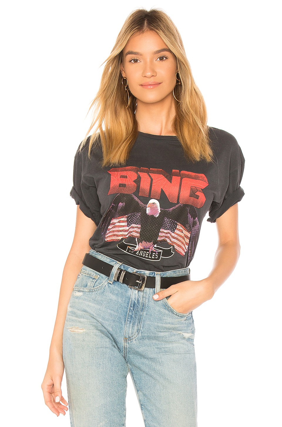 ANINE BING Vintage Bing Tee in Black from Revolve.com | Revolve Clothing (Global)