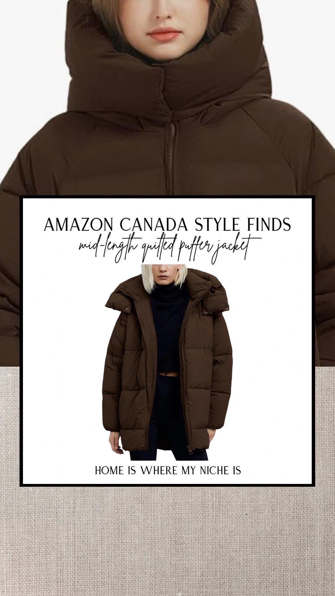 S T Y L E / mid-length quilted puffer jacket

Amazon Canada | Coat | Outerwear | Winter Wear | Coffee Brown

#LTKcanada #LTKwinter #LTKstyletip