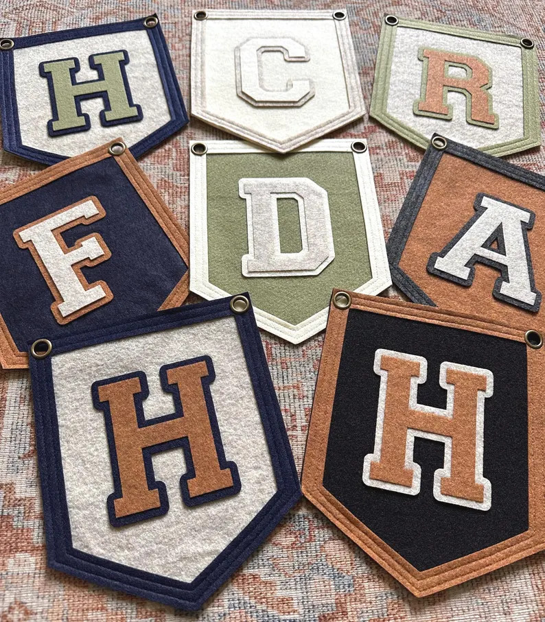 Custom Felt Initial Banner, Boy Room Decor | Etsy (Global)