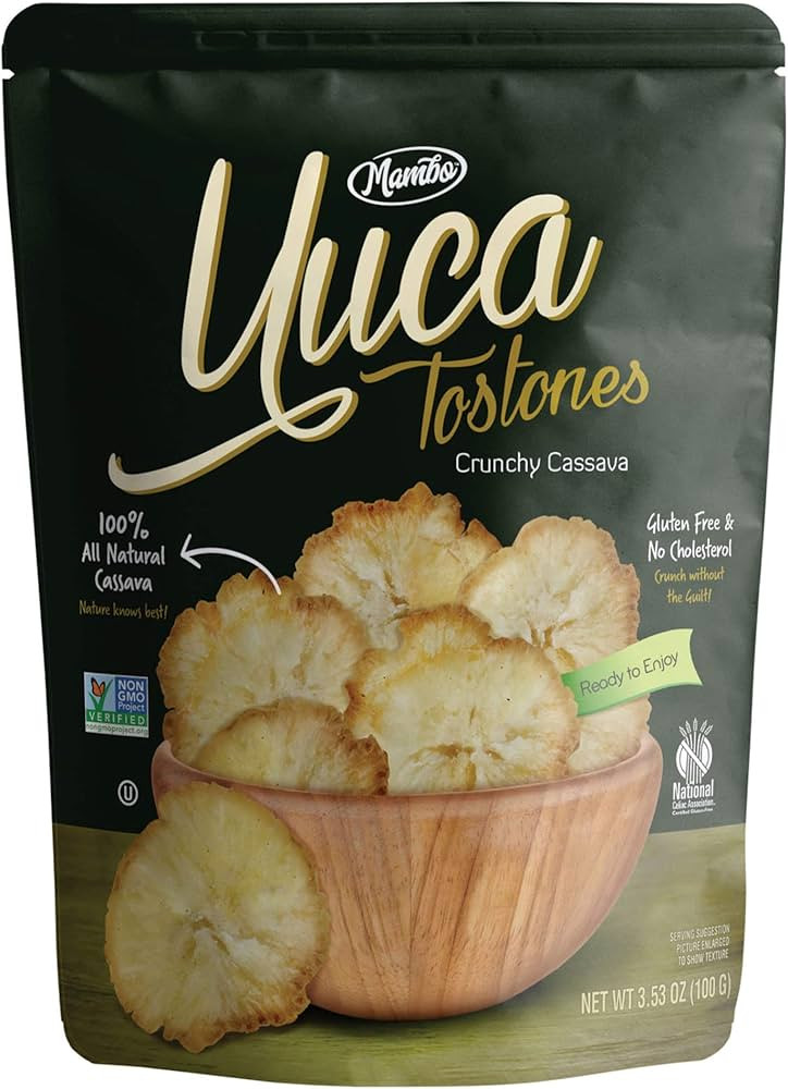 Mambo Tostones, All Natural Yuca Tostones, 3.53 oz Unit, 1 Bag, Yuca Chips, Gluten-Free, Only Thr... | Amazon (US)