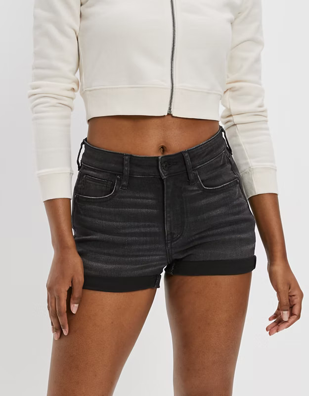 AE Ne(x)t Level High-Waisted Denim Short Short | American Eagle Outfitters (US & CA)