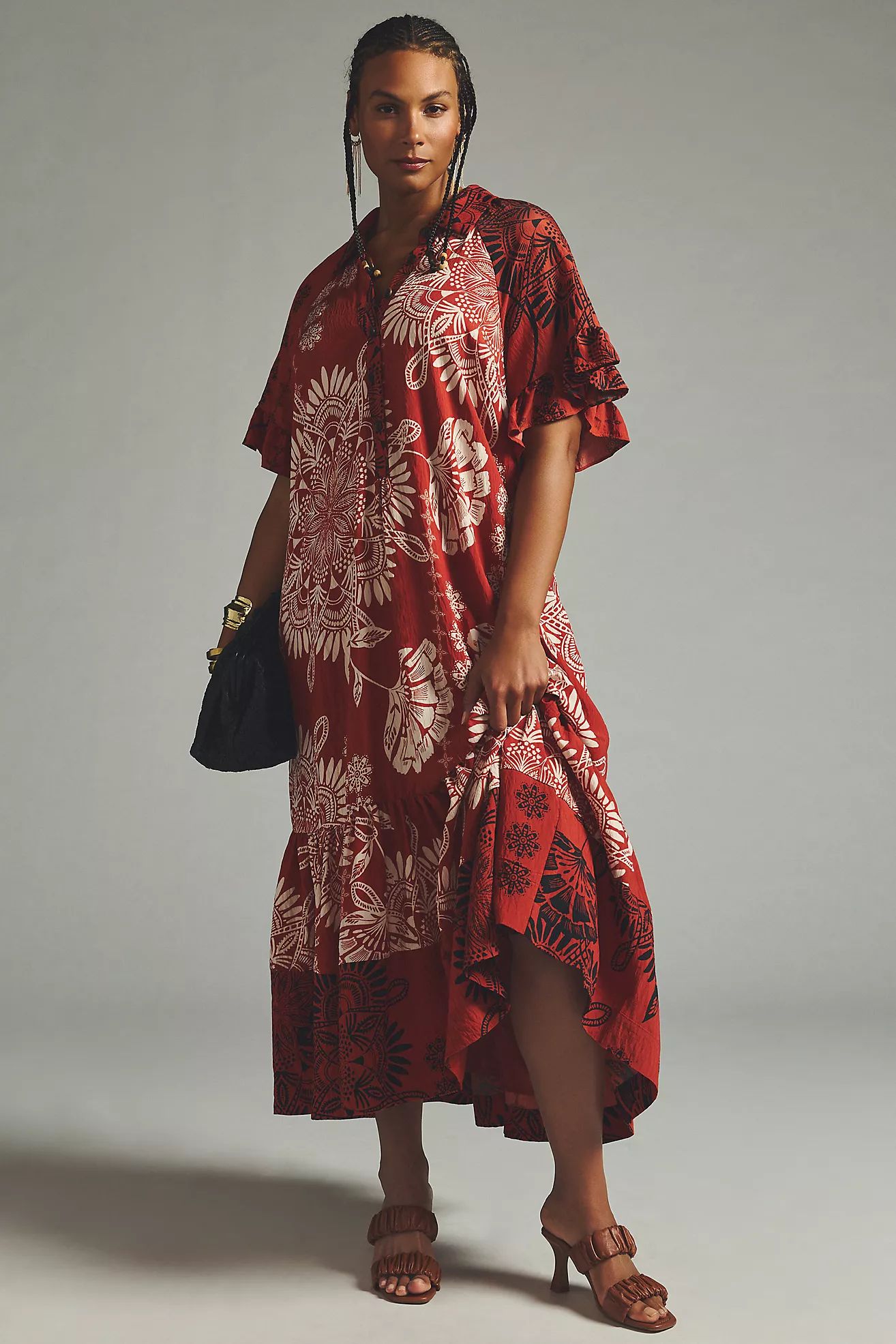 By Anthropologie Ruffle-Sleeve Dress | Anthropologie (US)
