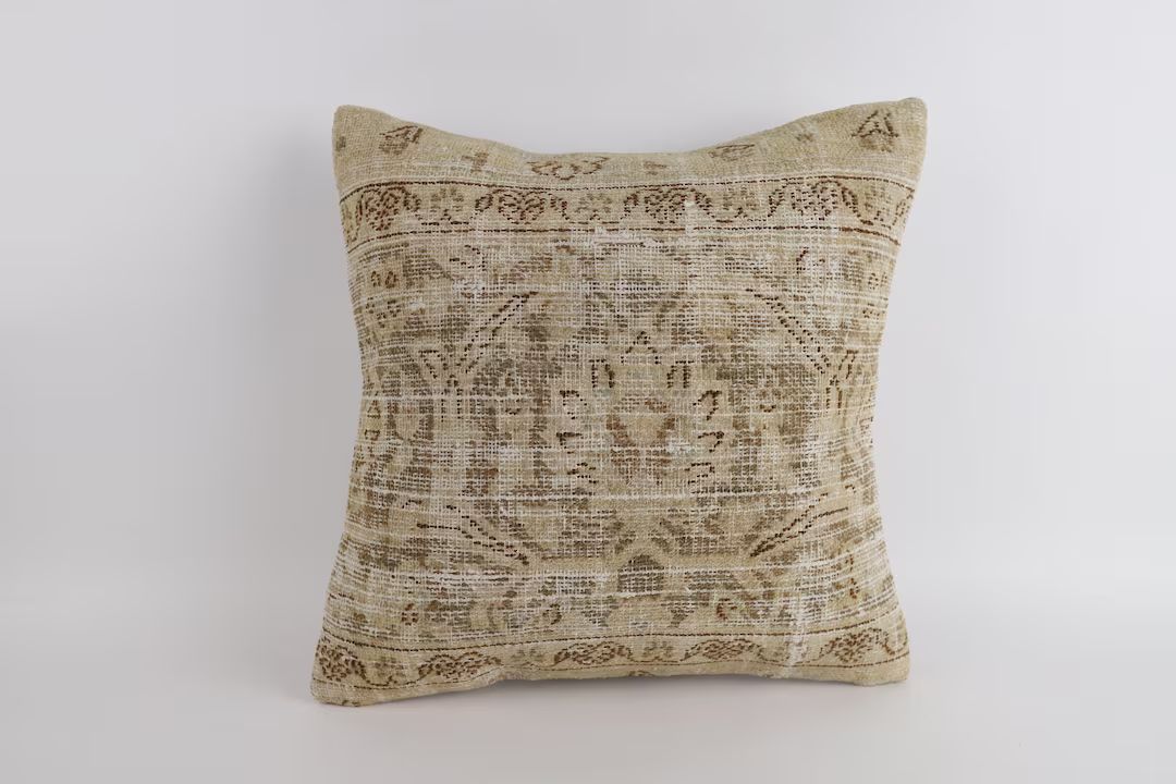 Decorative Throw Pillow, 20x20 Pillow Cover, Bohemian Kilim Pillow, Sofa Throw Pillow, Tribal Pil... | Etsy (US)