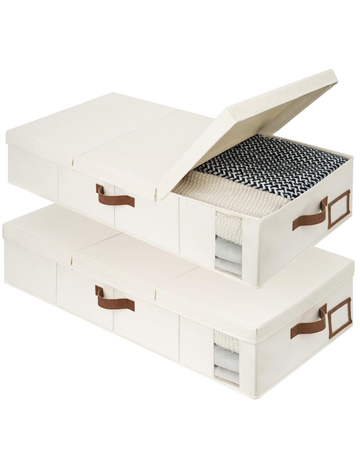 StorageWorks 2-Pack Jumbo Under Bed Storage Bins with Lids, Underbed Storage Containers with Hand... | Amazon (US)