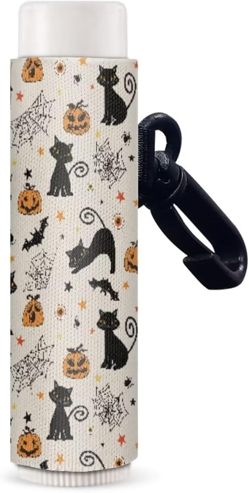 Halloween Pumpkin Cat Lip Balm Holder for Women Kids Clip-On Chapstick Holder with Lipstick Sleev... | Amazon (US)