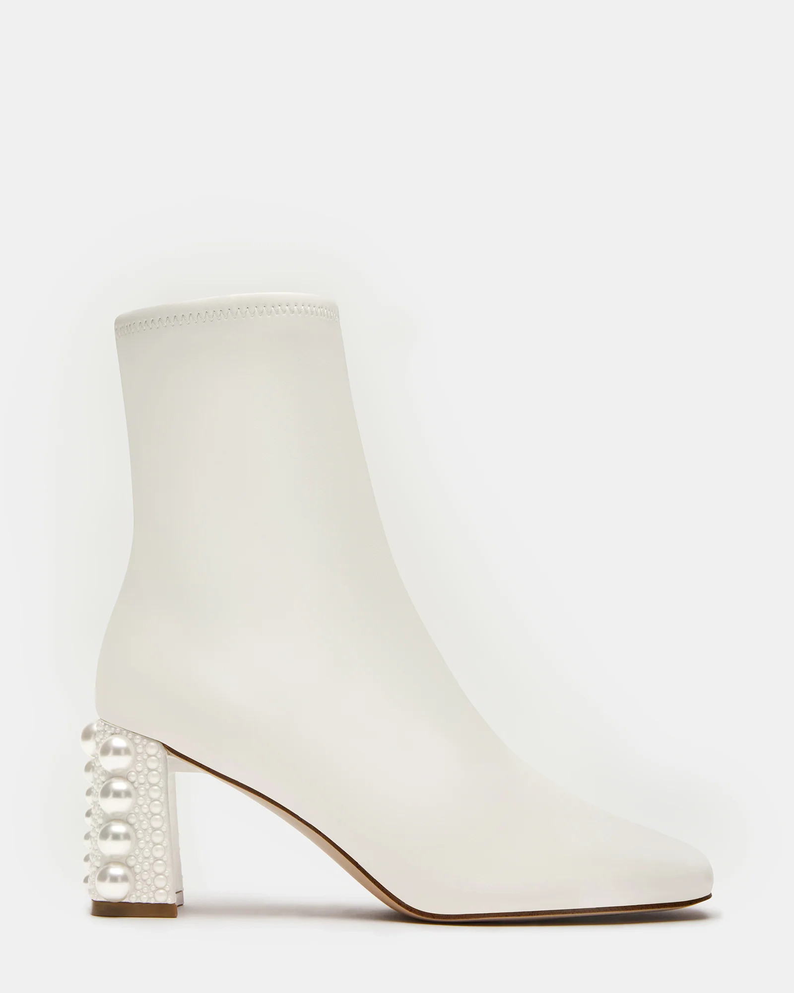 HUSH Pearl White Square Toe Bootie | Women's Booties | Steve Madden (US)